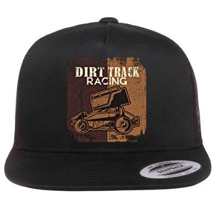 Retro Sprint Car Dirt Track Racing Race Motorsport Fan Gift Flat Bill Trucker Hat