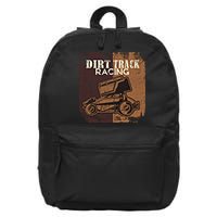 Retro Sprint Car Dirt Track Racing Race Motorsport Fan Gift 16 in Basic Backpack