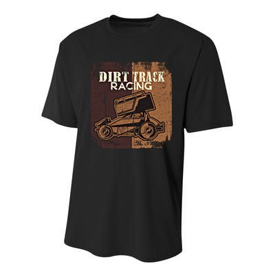 Retro Sprint Car Dirt Track Racing Race Motorsport Fan Gift Youth Performance Sprint T-Shirt