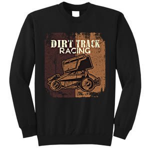 Retro Sprint Car Dirt Track Racing Race Motorsport Fan Gift Tall Sweatshirt