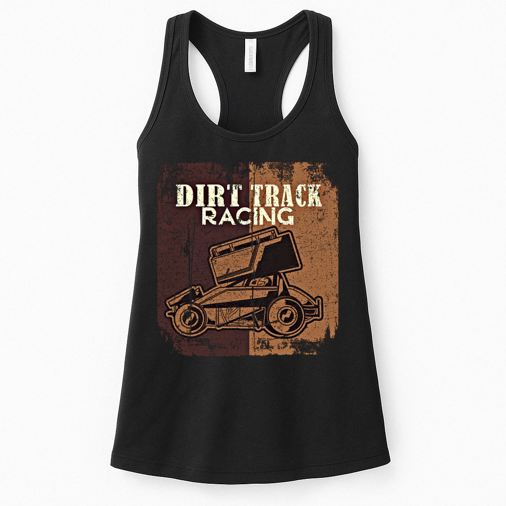Retro Sprint Car Dirt Track Racing Race Motorsport Fan Gift Womens Tank Top
