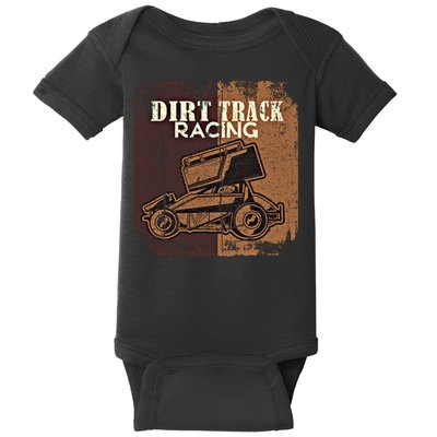 Retro Sprint Car Dirt Track Racing Race Motorsport Fan Gift Baby Bodysuit