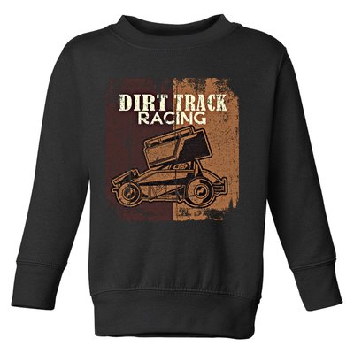 Retro Sprint Car Dirt Track Racing Race Motorsport Fan Gift Toddler Sweatshirt