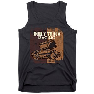 Retro Sprint Car Dirt Track Racing Race Motorsport Fan Gift Tank Top