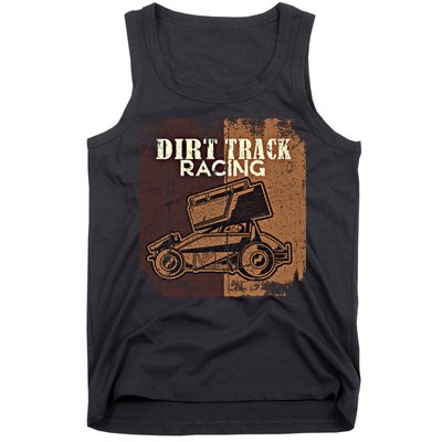 Retro Sprint Car Dirt Track Racing Race Motorsport Fan Gift Tank Top