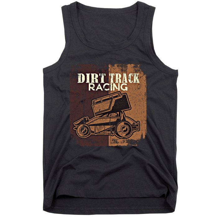 Retro Sprint Car Dirt Track Racing Race Motorsport Fan Gift Tank Top