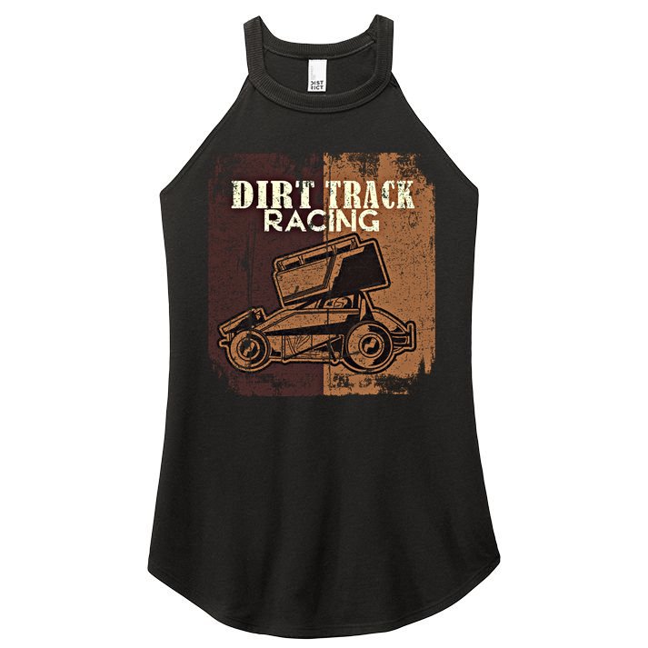 Retro Sprint Car Dirt Track Racing Race Motorsport Fan Gift Women's Perfect Tri Rocker Tank