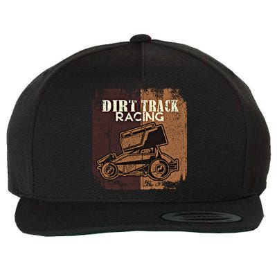 Retro Sprint Car Dirt Track Racing Race Motorsport Fan Gift Wool Snapback Cap