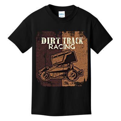 Retro Sprint Car Dirt Track Racing Race Motorsport Fan Gift Kids T-Shirt