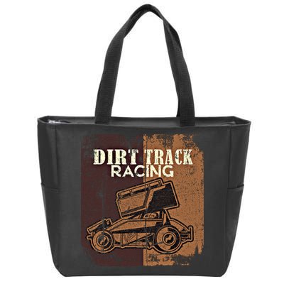 Retro Sprint Car Dirt Track Racing Race Motorsport Fan Gift Zip Tote Bag