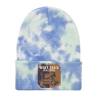 Retro Sprint Car Dirt Track Racing Race Motorsport Fan Gift Tie Dye 12in Knit Beanie