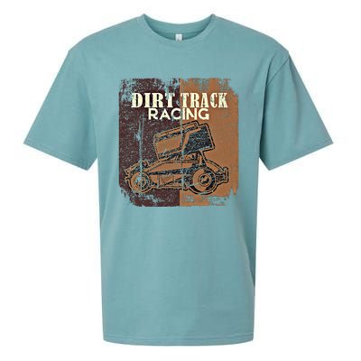 Retro Sprint Car Dirt Track Racing Race Motorsport Fan Gift Sueded Cloud Jersey T-Shirt