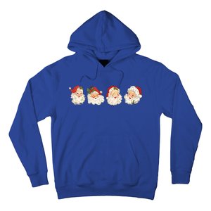 Retro Santa Claus Face Old Christmas Fashioned Xmas Pajama Gift Hoodie