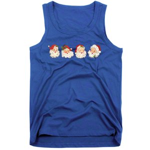 Retro Santa Claus Face Old Christmas Fashioned Xmas Pajama Gift Tank Top