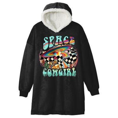 Rodeo Space Cow Yeehaw Retro Cow Country Hooded Wearable Blanket