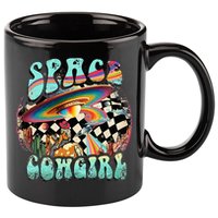 Rodeo Space Cow Yeehaw Retro Cow Country 11oz C Handle Ceramic Mug