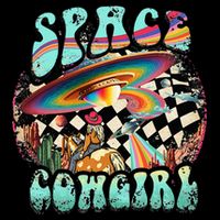 Rodeo Space Cow Yeehaw Retro Cow Country 16 in Basic Backpack