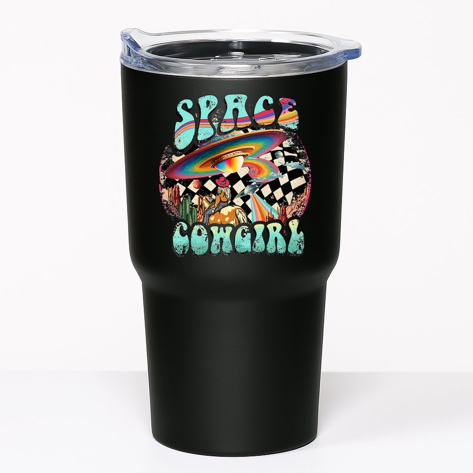 Rodeo Space Cow Yeehaw Retro Cow Country Tumbler