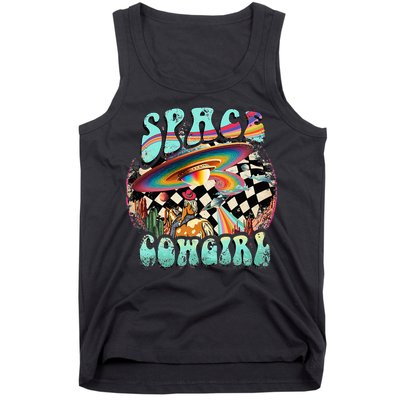 Rodeo Space Cow Yeehaw Retro Cow Country Tank Top