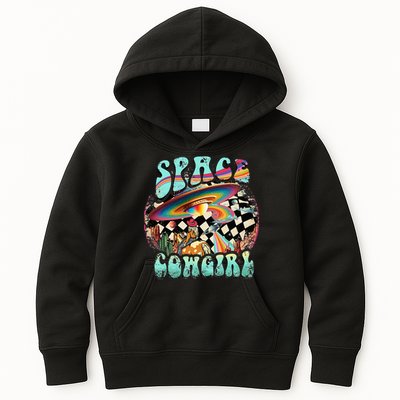 Rodeo Space Cow Yeehaw Retro Cow Country Kids Hoodie