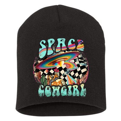 Rodeo Space Cow Yeehaw Retro Cow Country Short Acrylic Beanie