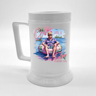 Retro Summer Chillin Like A Felon Trump For President 2024 Beer Stein