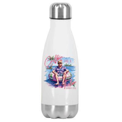 Retro Summer Chillin Like A Felon Trump For President 2024 Stainless Steel Insulated Water Bottle