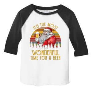 Retro Santa Claus ItS The Most Wonderful Time Beer Cool Gift Toddler Fine Jersey T-Shirt