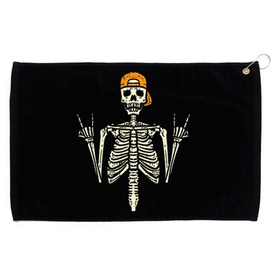 Rocker Skeleton Cap Skater Cool Halloween Punk Rock Grommeted Golf Towel