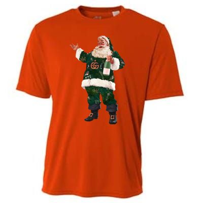 Retro Santa Claus Champagne Christmas Ing Party Xmas Cute Gift Cooling Performance Crew T-Shirt