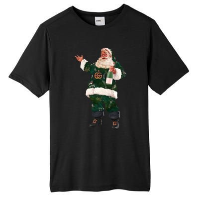 Retro Santa Claus Champagne Christmas Ing Party Xmas Cute Gift Tall Fusion ChromaSoft Performance T-Shirt