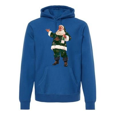 Retro Santa Claus Champagne Christmas Ing Party Xmas Cute Gift Premium Hoodie