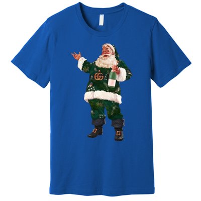 Retro Santa Claus Champagne Christmas Ing Party Xmas Cute Gift Premium T-Shirt