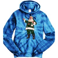 Retro Santa Claus Champagne Christmas Ing Party Xmas Cute Gift Tie Dye Hoodie