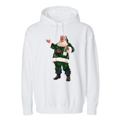 Retro Santa Claus Champagne Christmas Ing Party Xmas Cute Gift Garment-Dyed Fleece Hoodie