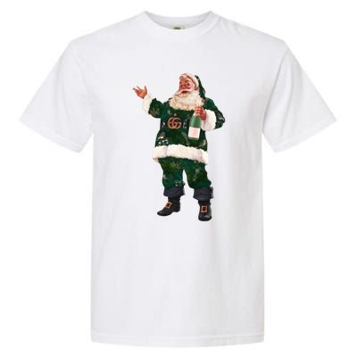 Retro Santa Claus Champagne Christmas Ing Party Xmas Cute Gift Garment-Dyed Heavyweight T-Shirt