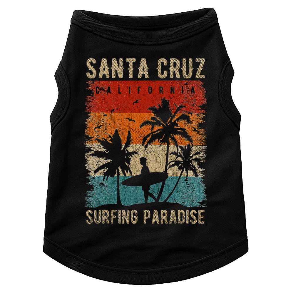 Retro Santa Cruz California Surfing Santa Cruz Doggie Tank