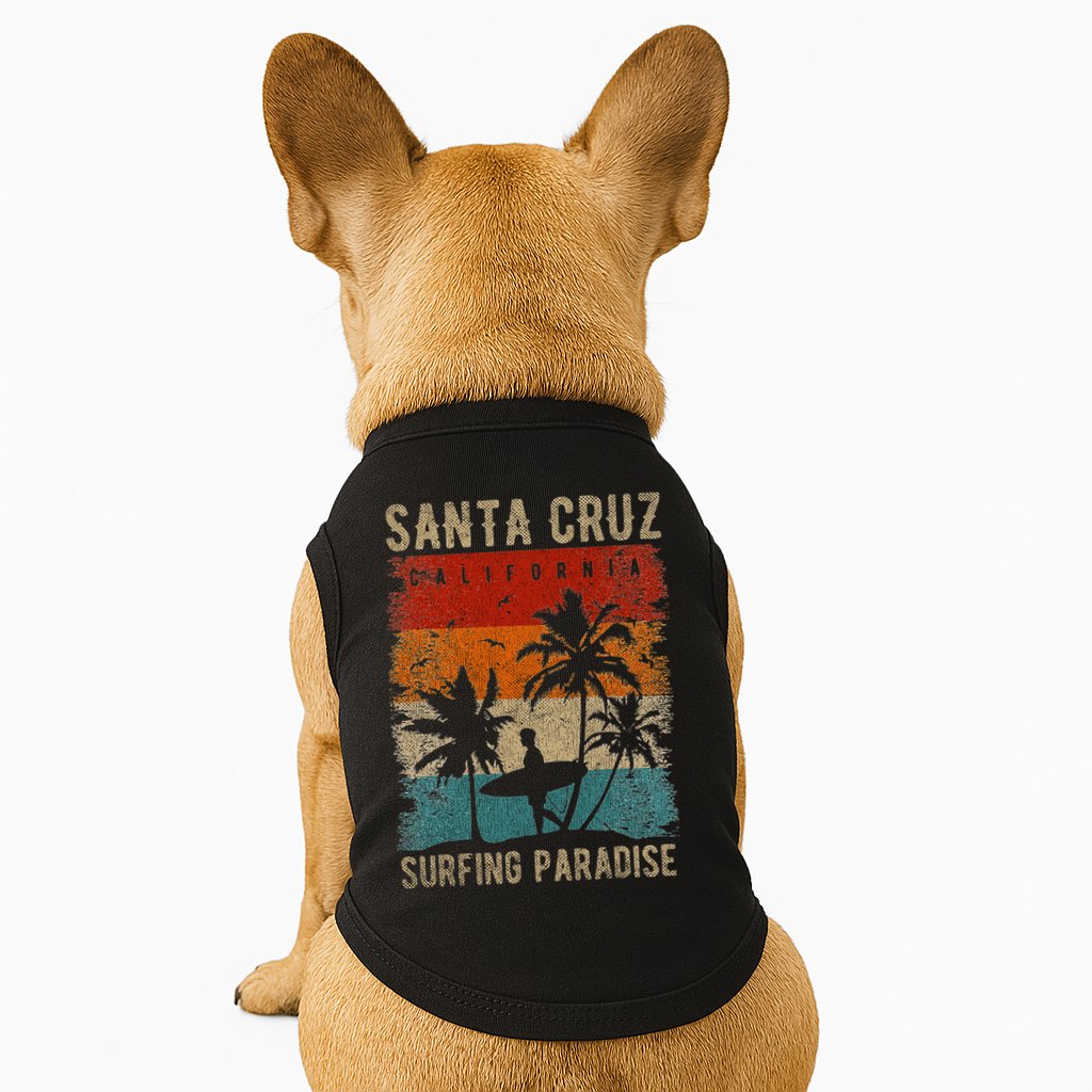 Retro Santa Cruz California Surfing Santa Cruz Doggie Tank