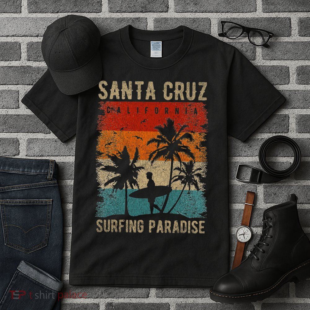 Retro Santa Cruz California Surfing Santa Cruz Tall T-Shirt