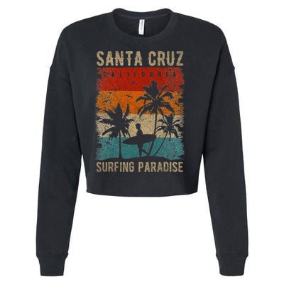 Retro Santa Cruz California Surfing Santa Cruz Cropped Pullover Crew