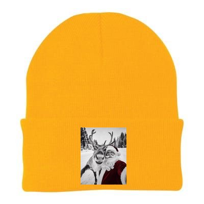 Reindeer Selfie Christmas Party Selfie Funny Reindeer Xmas Knit Cap Winter Beanie