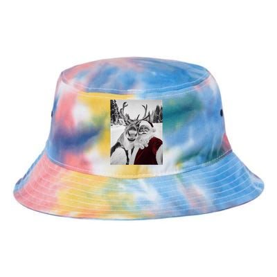 Reindeer Selfie Christmas Party Selfie Funny Reindeer Xmas Tie Dye Newport Bucket Hat