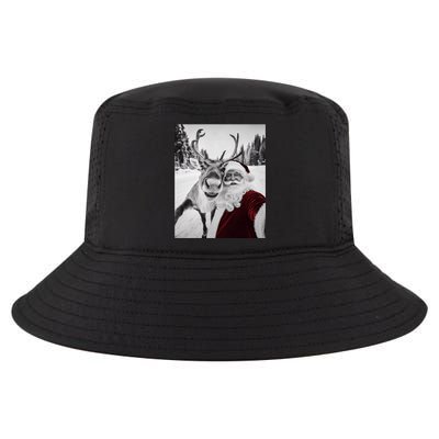 Reindeer Selfie Christmas Party Selfie Funny Reindeer Xmas Cool Comfort Performance Bucket Hat