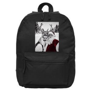 Reindeer Selfie Christmas Party Selfie Funny Reindeer Xmas 16 in Basic Backpack