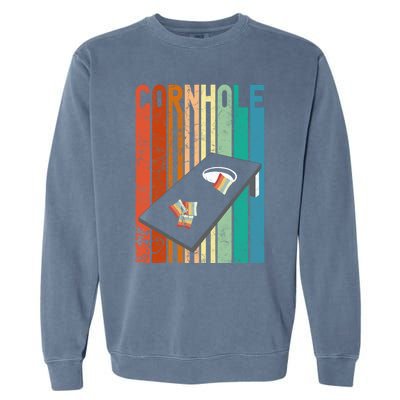 Retro Style Cornhole Board Game Gift Funny Cornhole Lover Cool Gift Garment-Dyed Sweatshirt