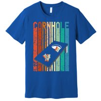 Retro Style Cornhole Board Game Gift Funny Cornhole Lover Cool Gift Premium T-Shirt