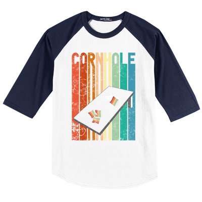 Retro Style Cornhole Board Game Gift Funny Cornhole Lover Cool Gift Baseball Sleeve Shirt