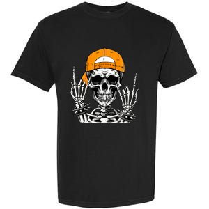 Rock Skeleton Cool Rocker Halloween Garment-Dyed Heavyweight T-Shirt