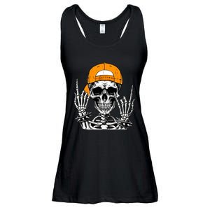 Rock Skeleton Cool Rocker Halloween Ladies Essential Flowy Tank