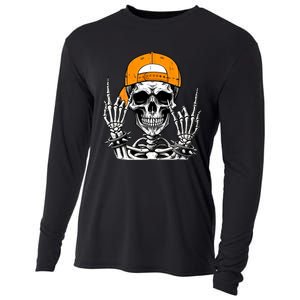 Rock Skeleton Cool Rocker Halloween Cooling Performance Long Sleeve Crew